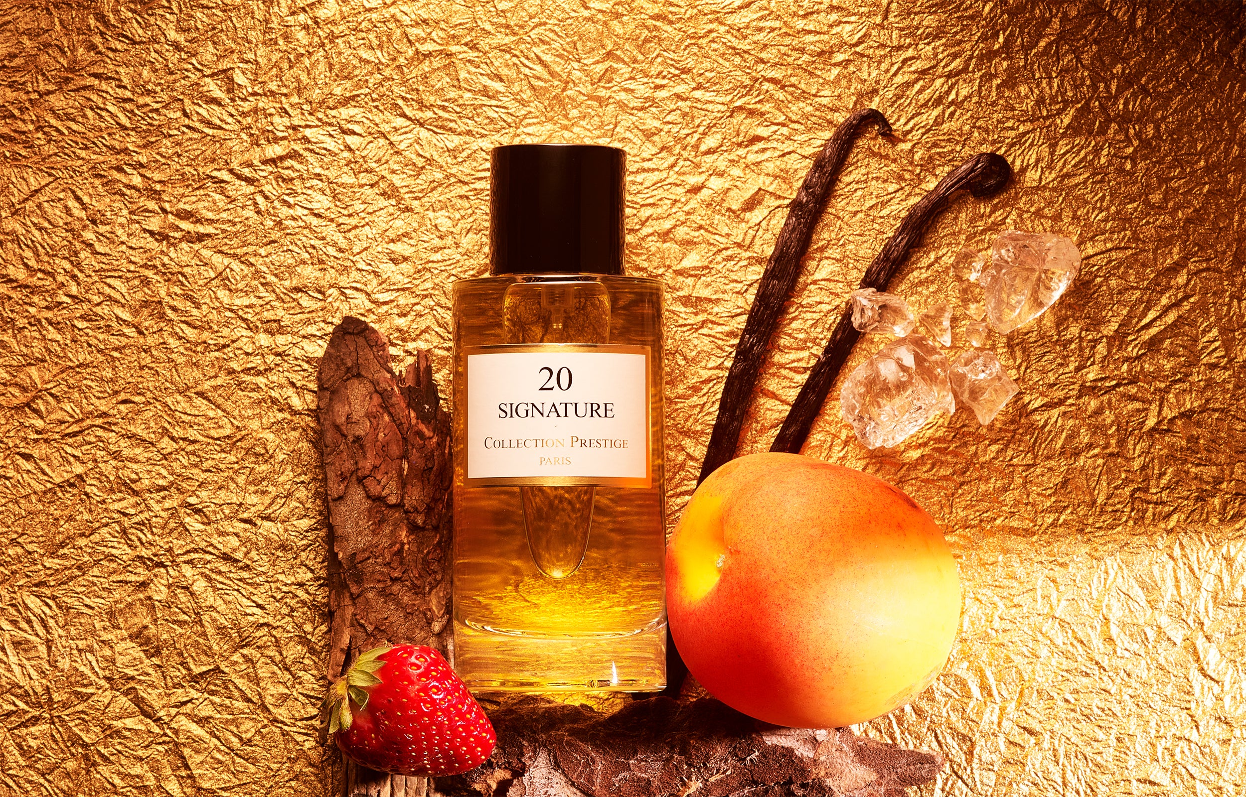 Mise en scène du parfum mixte Signature N°20 – notes d’agrumes, lavande et bois ambré